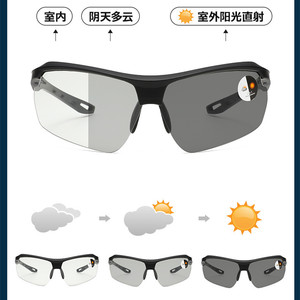 Lunettes de soleil de sport unisexe à changement de couleur avec logo personnalisé 2026, protection UV400, pour la conduite et le cyclisme, verres photochromiques - Product Image 3