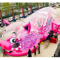 Terrain de jeu pour enfants commercial extérieur personnalisé videur gonflable cochon bulle maison fosse à balles grande escalade saut cochon thème parc d'attractions