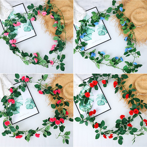 Guirnaldas de Rosas Artificiales de 100cm y 200cm, Guirnalda de Alambre de Plástico Rosa, Decoraciones para Bodas, Alta Simulación, Reutilizables - Product Image 5