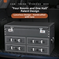Organisateur de coffre de voiture, boîte de rangement pour coffre, boîte de rangement pour SUV et berlines, grande capacité, robuste, étanche, avec serrure