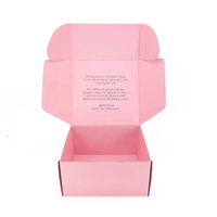 Caja de correo de papel impresa con logotipo de gama alta, personalice su propia caja, correo de ropa, cajas de cartón rosa para embalaje