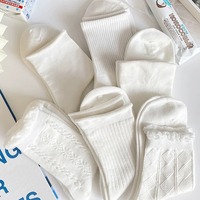 Chaussettes mi-mollet pour femmes, couleur unie, respirantes, tricotées, pour le printemps et l'été, impression numérique sur le bas