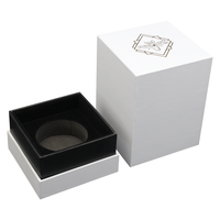 Boîtes d'emballage personnalisées en carton imprimé pour bougies chauffe-plat vides, récipient de luxe blanc pour bougies parfumées avec couvercle et boîte