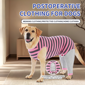 USMILEPET - Traje de Protección Postoperatoria para Perros, de Algodón, Ligero, para las Cuatro Estaciones, con Tirantes, Anti-Lamido, Anti-Mordida - Product Image 1