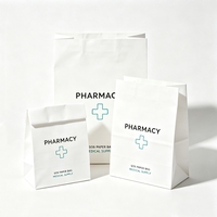 Vente flash - Sacs en papier kraft écologiques personnalisés et recyclables - Sacs en papier blanc pour emballages de médicaments - Sacs en papier pour pharmacies