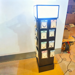 Mingtang kim loại pegbaord Bông tai kệ xoay hiển thị với hộp dẫn và móc - Product Image 4