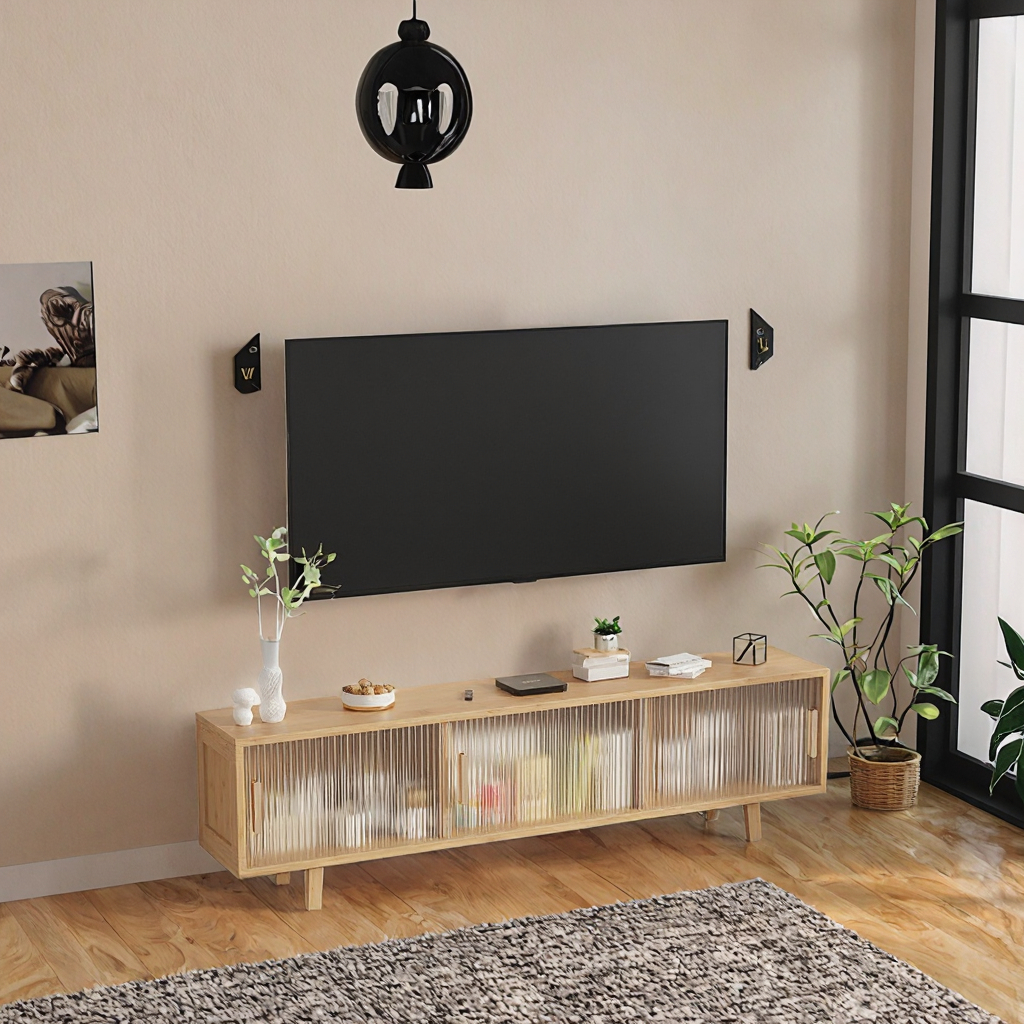 Bamboo TV Cabinet - Modern Eco-Friendly Living Room Furniture