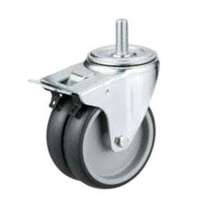 Nouveau produit : Roulettes industrielles à double roue pivotantes avec frein, prix compétitif, pour équipement industriel - Product Image 1