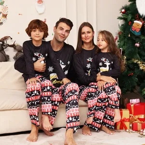 Usa Nieuwe Aankomst Brief Sneeuwvlok Hert Bedrukt Kerstpyjama Vader Moeder Kind Familie Bijpassende Kerst Pyjama 2023