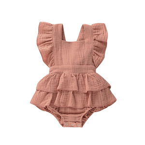 2024 estivo di alta qualità imbracature per bambini senza maniche in cotone traspirante cingolato per bambini 6-12 mesi <span class=keywords><strong>tuta</strong></span> da <span class=keywords><strong>bambina</strong></span> - Product Image 6