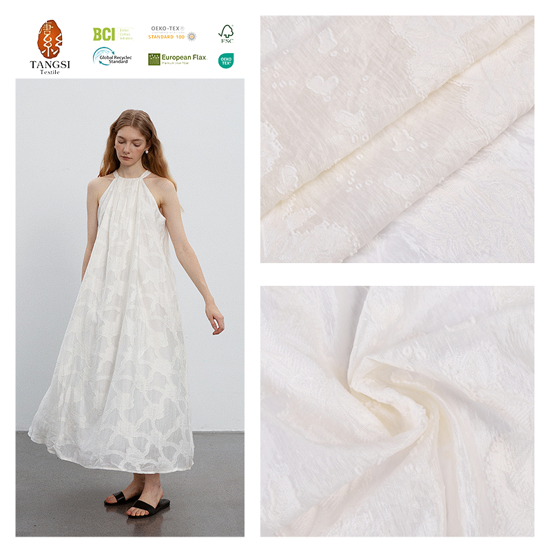 Uragiri Pattern Women's Soft Viscose/cotton/polyester Blended Material Jacquard Fabric for Clothing