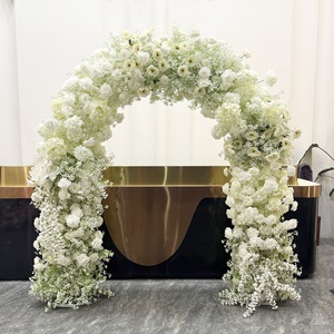 Arche de mariage en fleurs artificielles blanches, arche de mariage avec toile de fond en fleurs fraîches, décoration florale pour arche de mariage - Product Image 2