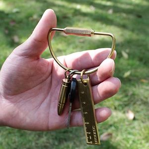 Bền Brass vít khóa Keychain vòng chìa khóa kim loại vàng Carabiner khóa móc nối Fastener DIY đồ trang sức vòng chìa khóa - Product Image 6