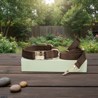 JIXIN Maßgeschneidertes Designer Blumen-Nylon-Band Halsband-Leine-Set mit Schnellverschluss für Mittelgroße Hunde - Weiches, Verstellbares Luxus-Haustier-Zubehör
