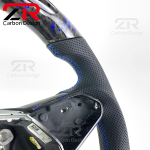 Volante de Fibra de Carbono Forjado Personalizado con LED RPM Estilo Racing para Volkswagen <span class=keywords><strong>Golf</strong></span> <span class=keywords><strong>8</strong></span> MK8 R MK5 MK6 MK7 Polo GTI Scirocco - Product Image 2