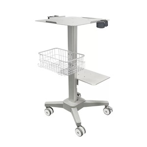 Xe đẩy thiết bị y tế cơ sở đúc hợp kim nhôm (với cốc thăm dò HAI LỖ + Giỏ dây sắt) - Product Image 1