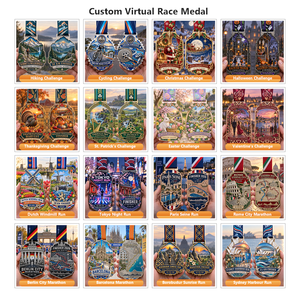 Medalla Deportiva Personalizada para Maratón Virtual, de Aleación de Zinc con Impresión UV 3D, Premio de Finalista, Desafío del Templo <span class=keywords><strong>Borobudur</strong></span> en Indonesia - Product Image 2