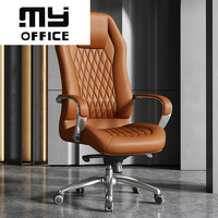 Chaise de bureau ergonomique de luxe avec appui-tête réglable chaise de président sédentaire inclinable Design moderne tissu métallique en maille de cuir