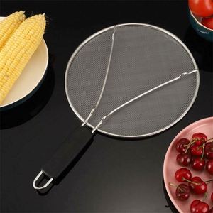 <b>Mesh</b> Splatter Guard for Frying Pan Hot Oil Splash Protection Skin Burns Shield Grease Splatter Screen Steel Oil Splash Guard - Product Image 5