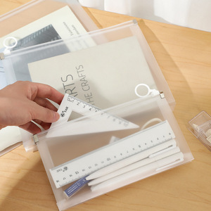 Transparent A4 Document Bag Waterproof Zipper Storage For School <b>Desk</b> Organization - Product Image 3