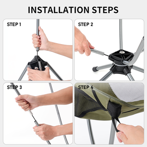 Chaise pliante en alliage d'aluminium pivotante à 360 degrés, chaise pliante portable en métal pour le camping - Product Image 4