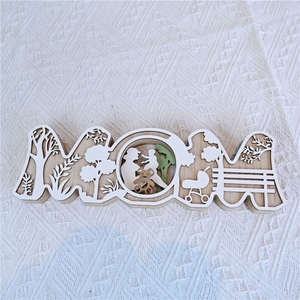 Nouveau cadre photo en forme de cœur écologique pour la fête des mères, décoration intérieure, artisanat en bois fait main par les pères - Product Image 4