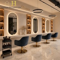 Ensemble complet d'aménagement intérieur pour salon de beauté : Étagères de présentation personnalisées, panneaux muraux, comptoir, conception 3D de boutique, guide d'installation
