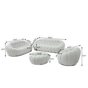 स्टॉक में आधुनिक 3 डी हनीमून कंसोड कपड़े वैक्यूम संपीड़ित बुलबुले सोफे 3 सीटर फुटबॉल सोफे फुटबॉल सोफे - Product Image 6