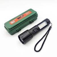 Mini Lampe Torche Tactique LED Blanche 2026, Rechargeable USB, Zoom Télescopique, en Aluminium, Étanche IP54, Haute Luminosité, Portée 200-300M
