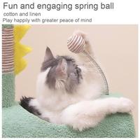 Arbre à chat d'intérieur multifonctionnel en forme de dinosaure de dessin animé, avec tunnel intégré, lit, griffoir en laine et jouet à balle suspendue