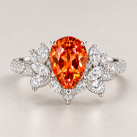 Pendentif en or 18 carats avec feuille de poire orange Fanta cultivée en laboratoire, certifié IGI, pour mariage, soirée, bijou de luxe, vente en gros OEM ODM