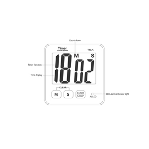 Temporizador TM-5 con Pantalla Grande, Función de Cuenta Regresiva, Temporizador de Cocina, Temporizador Electrónico Cuadrado Blanco - Product Image 5