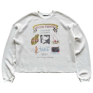 Maglietta <span class=keywords><strong>Termica</strong></span> Finch Garment a <span class=keywords><strong>Maniche</strong></span> <span class=keywords><strong>Lunghe</strong></span> da Uomo, in Cotone Bianco Pesante, Stampa Personalizzata, Taglio Corto e Squadrato, Stile Casual, in <span class=keywords><strong>Maglia</strong></span> Waffle - Product Image 1