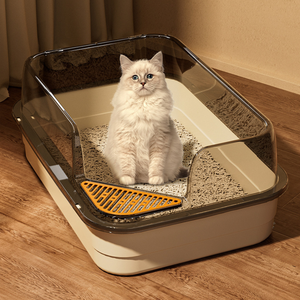Bac à litière XXL Jumbo pour chat, très grand, avec clôture haute, anti-éclaboussures, ouverture supérieure, pour chats de grande taille - Product Image 1