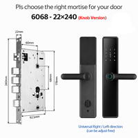 Poignée de porte intelligente de haute qualité avec serrure sans clé, contrôle à distance via l'application Tuya TTlock, ensemble de serrures de porte intelligentes avec poignée