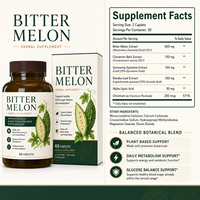 Complexe de Melon Amer de Qualité Export, 60 gélules, Acide Corosolique Standardisé pour les Marchés Américains et Européens, Santé Métabolique Quotidienne, Prix de Gros