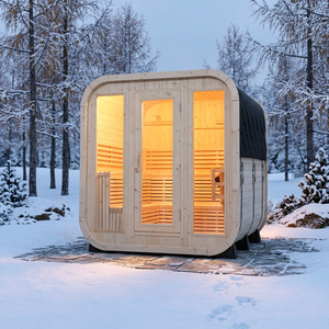 Sauna de Vapor Húmedo de Madera Sólida para 4 Personas con Calentador Eléctrico de 6000W 220V, Venta al Por Mayor - Product Image 1