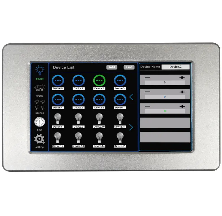 Wall Mounted Touch Panel rgb Dimmer Switch LED Lighting Control System DMX Touch Panel screen controller for Led Lighting