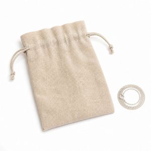 Natural Cotton Muslin Drawstring Pouch Custom Logo Jewelry Gift Packaging Recyclable Eco Storage <b>Bag</b> - Product Image 3