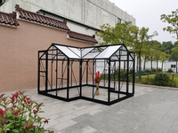Serre d'Orangerie Growell GT10 Grande et Robuste avec Cadre en Aluminium Durable et Verre Trempé, Montage Facile pour Utilisation en Jardin Extérieur