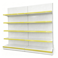 Étagère de supermarché robuste de qualité industrielle, gondole en acier laminé à froid, capacité 120-150 kg, couleur noire