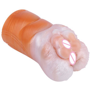 Çift kanal erkek Masturbator yapay vajina erkekler Stroker yumuşak silikon 3D doku cep kedi yetişkin eşcinsel <span class=keywords><strong>Penis</strong></span> eğitmen pompa - Product Image 3