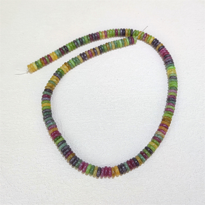 Forniture per la creazione di gioielli 2x6mm setto perline di <span class=keywords><strong>pietra</strong></span> naturale a forma di abaco pietre semipreziose rosso diaspro Rondelle perle sciolte - Product Image 3