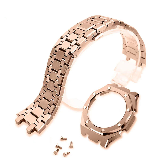 For Cacio Watch Bands Luxury Metal case Men Women Stainless Steel Watch Strap for Casio Watch GA2100