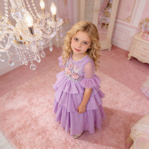 Abiti Eleganti da Festa per Bambine Stile Principessa Isabella di <span class=keywords><strong>Encanto</strong></span>, Vestiti Lunghi con Decorazioni Floreali, Stili Personalizzabili - Product Image 2