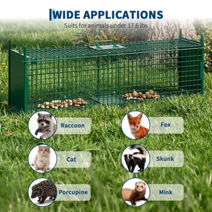 Piège à haute sensibilité personnalisé OEM avec double porte, cage verte pour la <span class=keywords><strong>capture</strong></span> et le sauvetage des animaux sauvages et des souris de campagne - Product Image 5