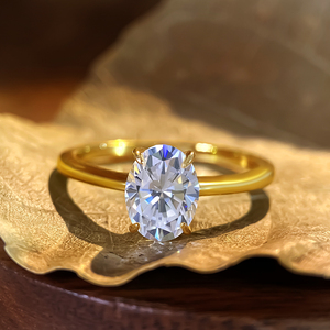<span class=keywords><strong>Argento</strong></span> <span class=keywords><strong>925</strong></span> <span class=keywords><strong>e</strong></span> oro giallo gioielli VVS Moissanite eternit anello di nozze taglio ovale Bling VVS Moissanite anelli da donna - Product Image 5