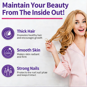 In Stock <b>Biotin</b> <b>Collagen</b> Oral Strips 10pcs Vegan Friendly Non-GMO Improve Hair Density Skin Elasticity For Women OEM Factory - Product Image 3