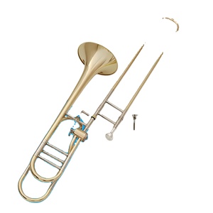 <span class=keywords><strong>Trombone</strong></span> ténor professionnel avec finition dorée peinte, transposition Bb/F, instrument <span class=keywords><strong>à</strong></span> vent - Product Image 5