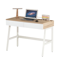 Bureau moderne pour la maison avec table d'ordinateur blanche mobilier en fer de style simple pour la lecture et l'étude